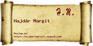 Hajdár Margit névjegykártya