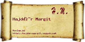 Hajdár Margit névjegykártya